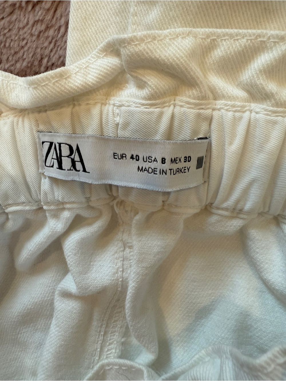 Zara White High-Waist Paperbag Jeans SIZE US 8 - Picture 2 of 4